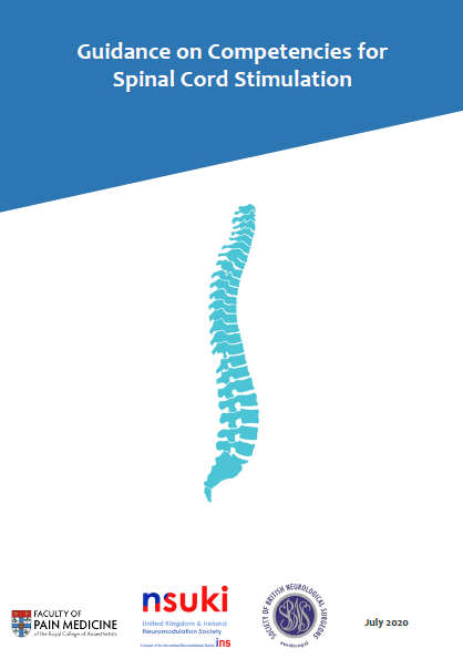 FacultyPainMed's tweet photo. See our updated ‘Guidance on Competencies for Spinal Cord Stimulation’ document, endorsed by The Neuromodulation Society for UK &amp; Ireland and the Society of British Neurological Surgeons. All FPM clinical guidance is available at: https://t.co/xDXBmf9NIe @nsuki_society @The_SBNS https://t.co/3AvjVEySOS