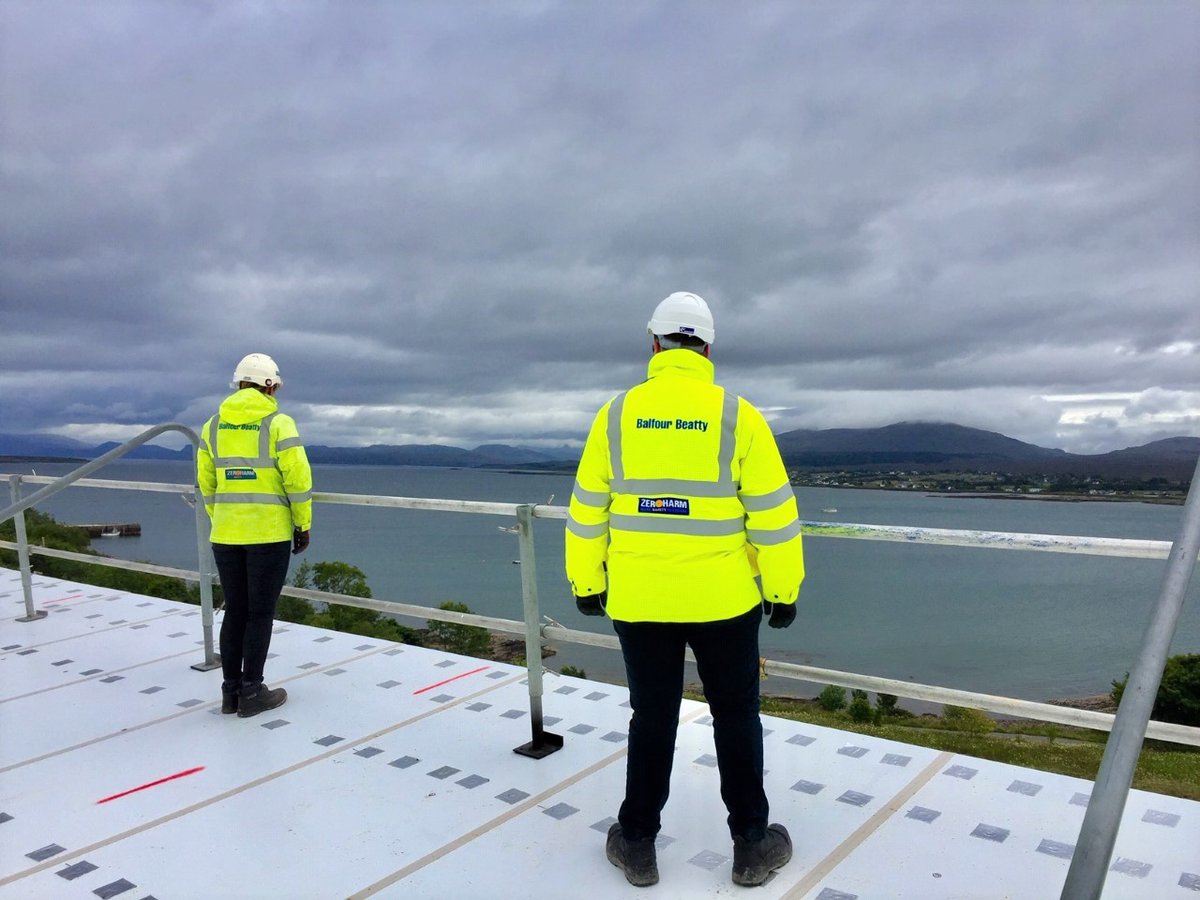hubNorthScot's tweet photo. #roofwithaview Possibly the best views from any construction site in the UK at the #SkyeLochalshSouthWestRossCommunityHospital in Broadford we are delivering for @NHSHighland with @balfourbeatty as our main contractor. Does your site have cracking views? #showusyourviews https://t.co/c9tYobdAaw