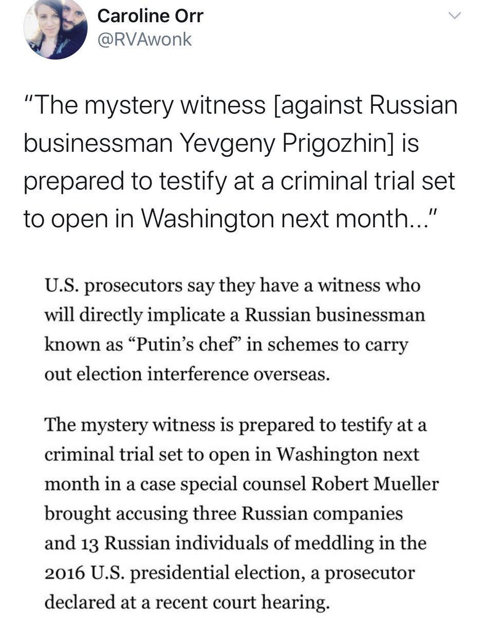 A US court was *supposed* to hear testimony from a “secret witness” who reportedly had specific knowledge of Prigozhin’s plans to use Wagner Group to interfere in elections outside of the US. But that never happened because ... (cont.)