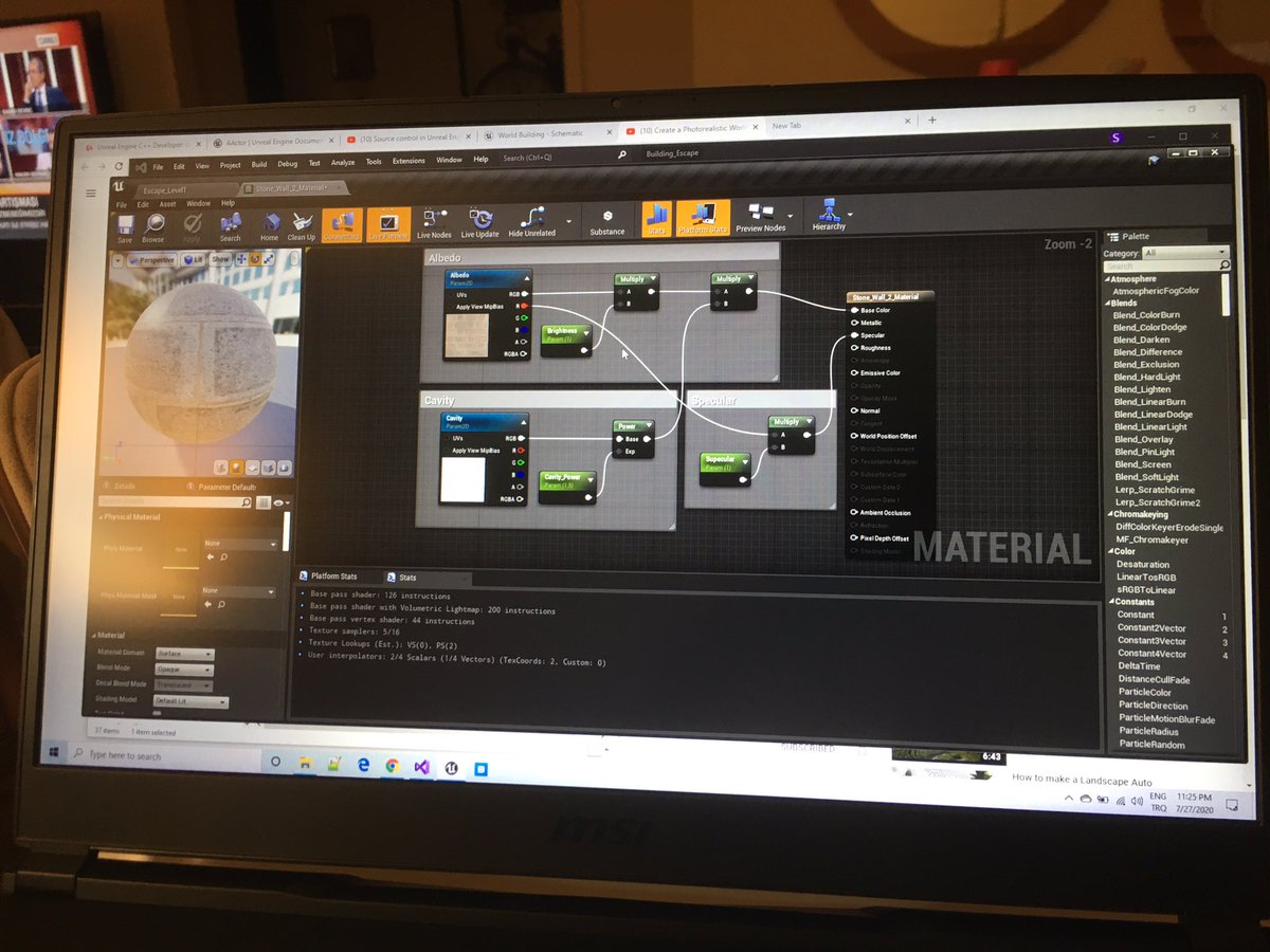 Salimp2009Salim's tweet photo. Working on game engine Rendering Api ..thnks to #TheCherno and learning more on #UnrealEngine #GametDev.tv daily walks..runs..Summer time fun..material.. coding ๐๐๐#cplusplus #UnrealEngine #gameengine https://t.co/AKRY9NiJdW