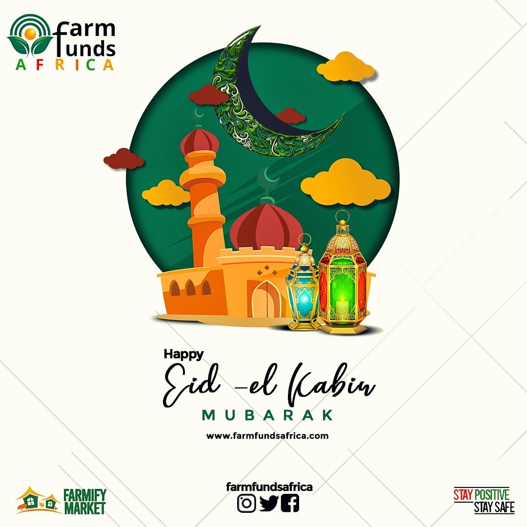 Farmfundsafrica's tweet photo. Farmfunds Africa is wishing all her Muslim Farmily a Happy Eid El Kabir!
Eid Mubarak!
#FarmfundsAfrica #FarmifyAgroInnovations
#FarmfundsDeyForYou #FarmifyAgro #FarmifyMarket #FarmifyCity #HappyEidElKabir #EidElKabir2020 #EidElKabir #PublicHoliday
https://t.co/7iuw0oJjUR https://t.co/OPjEk4JnfD