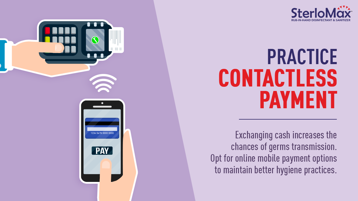 SterloMax's tweet photo. Small practices can make huge differences when it comes to germs transmission. Practice the habit of contactless payment as much as possible to ensure better hygiene.
#SterloMax #ArmedWithSterloMax #Health #Hygiene #StaySafe https://t.co/wUKMsct7yX