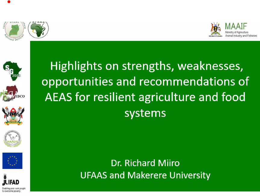 UFAAS13's tweet photo. Richard Miiro shares highlights on strengths, weaknesses and outputs of AEAS during the final day of the #AgExtUG2020. Mr. @rfmiiro is an extension worker based at @MakCAES. https://t.co/KpbOn2BKxr