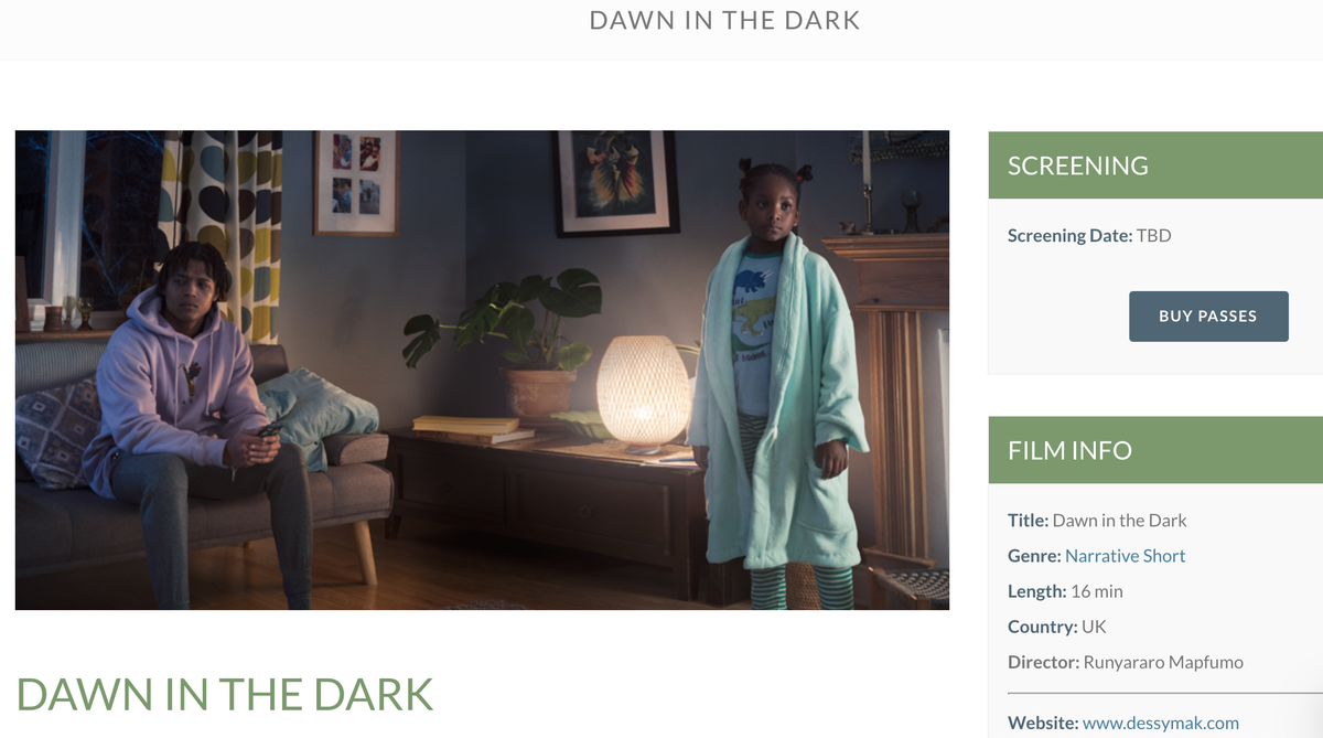 dessymak's tweet photo. Our short 'Dawn In The Dark' has been selected for the 
@BzmanFilmCeleb Film Festival 2020. The festival is running 27 - 30 Aug so make sure you catch it online or if you live in Bozeman, Montana..... in a cinema! ✨

Thanks to @BBCFilms &amp; @bfinetwork for supporting us! 💛 https://t.co/mQaz9ZM7JK