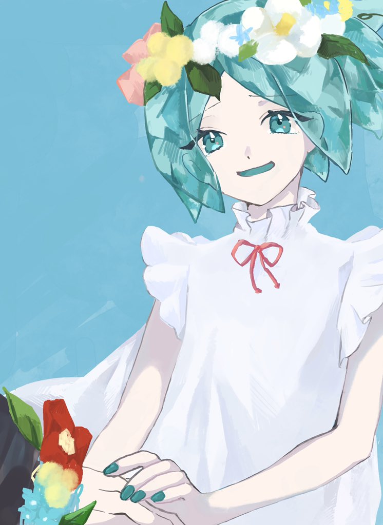 phosphophyllite head wreath short hair flower 1other smile alternate costume solo  illustration images