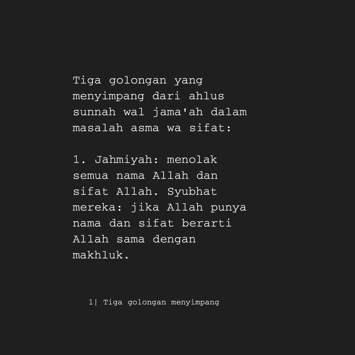 azdinawawi's tweet photo. Tiga firqah yang menyimpang dalam perkara tauhid asma’ was shifāt.. https://t.co/oupUYeDNoS