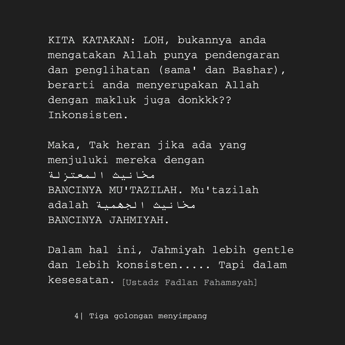 azdinawawi's tweet photo. Tiga firqah yang menyimpang dalam perkara tauhid asma’ was shifāt.. https://t.co/oupUYeDNoS