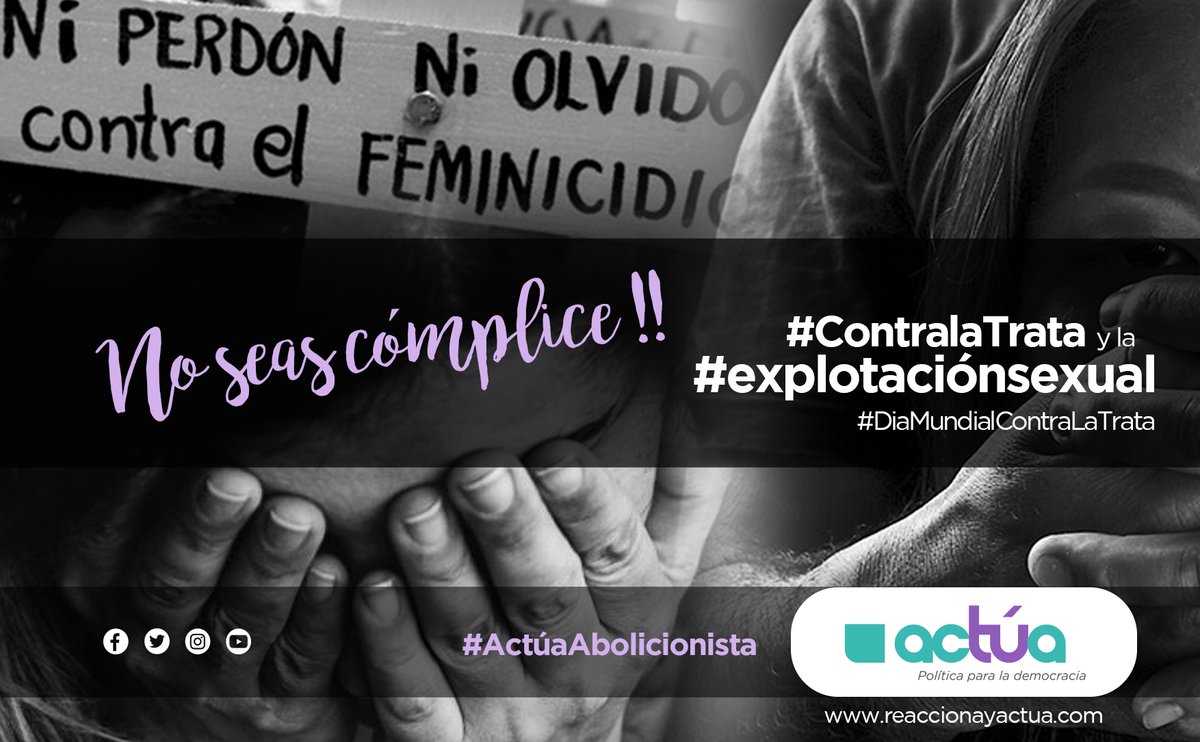 reaccionayactua's tweet photo. 12 millones de personas son víctimas y aproximadamente el 30% son niños y el 70% son mujeres y niñas. Sensibilización y protección a las víctimas  para luchar contra la #tratadesereshumanos con fines de #trabajoforzoso y #explotaciónlaboral #DiaMundialContraLaTrata https://t.co/0gMfUVtYBN
