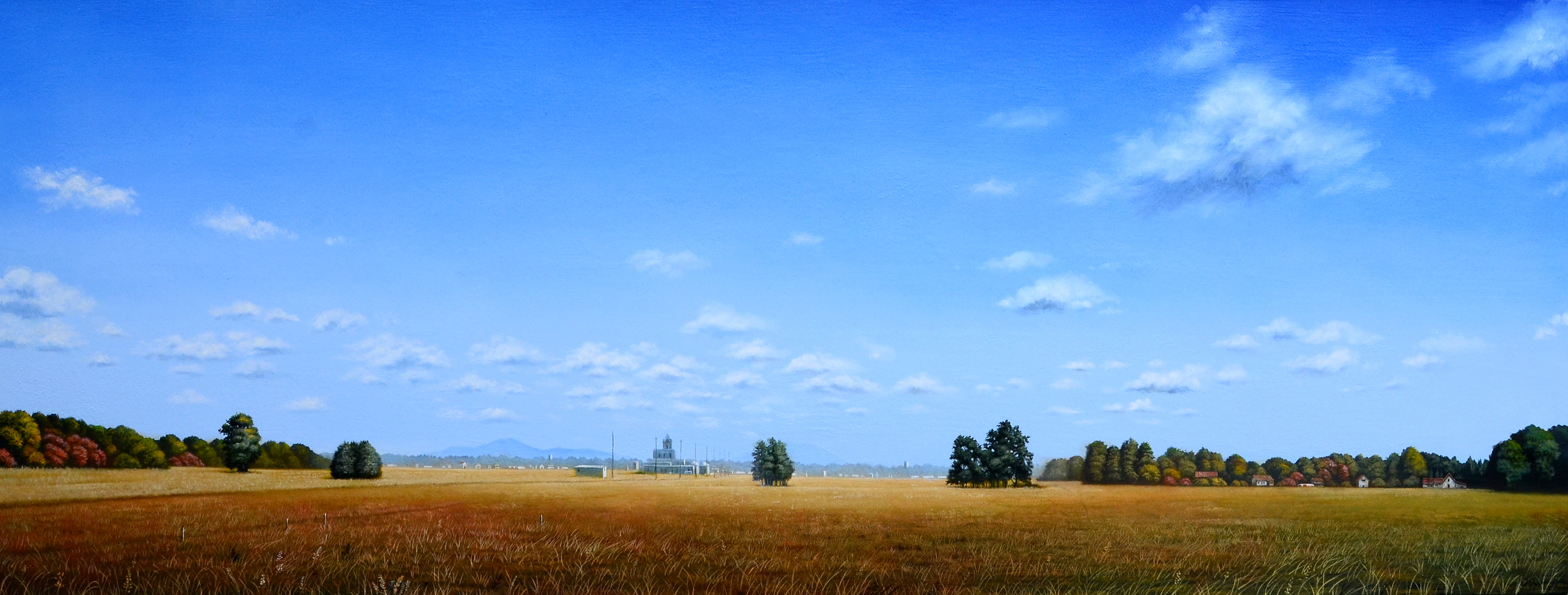 片桐剛art Works カントリーエレベーターのある風景 650 16 キャンバス 油彩 風景画は横長の作品が好きです 絵描きさんとつながりたい 画人工房 線を紡ぐもの 芸術の輪 油絵 アート 油彩 風景 風景画 背景 背景絵描きさんと