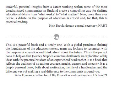 LeadingLearner's tweet photo. Looking for a summer read? #EducatingwithPurpose  https://t.co/qcx56bAHCI 

"A compelling case for shifting educational debate from "what works" to "what matters" @nick_brook (@NAHTnews)

"An exploration of big ideas with the practical wisdom of an experienced HT" @PeterHyman21 https://t.co/KdqtFRR8rd