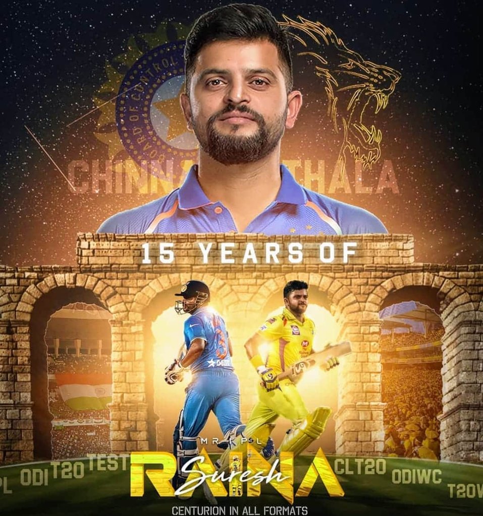 AbhinGangulian's tweet photo. #15yearsofSureshRaina https://t.co/8HHbej8sII