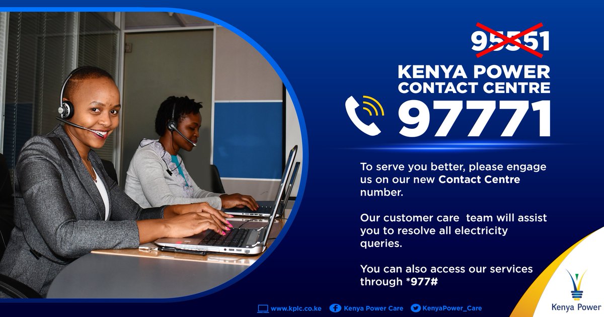KenyaPower's tweet photo. #EidAlAdha Dial *977# to access our services now. 

You can also call our Contact Center on our new line 97771. https://t.co/3RulbZVUqY