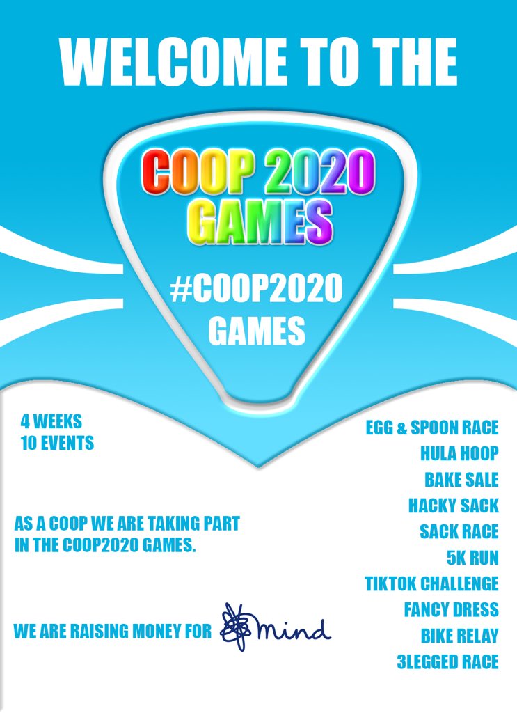 During August #teambarry will be taking part in the #coopgames2020 10 events all raising money for our charity partner <a href="/MindCharity/">Mind</a> if you would like to support or get involved please let us know 🥇#coopradio <a href="/JoanneBeckingh2/">Joanne Beckingham</a> <a href="/CoopLenise/">Lenise_Coop_memberpioneer</a> <a href="/GrahamCraven1/">Graham Craven - Coop MPC for Cardiff & Vale</a> @ailsa_logan #itswhateedo