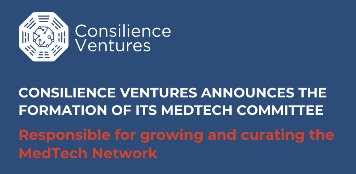 ConsilienceV's tweet photo. We are pleased to announce the formation of the Consilience Ventures MedTech Committee, the first of CV’s sector-specific committees responsible for growing and curating their respective networks.  https://t.co/dSscjPSiag https://t.co/vqhV3NEfPU