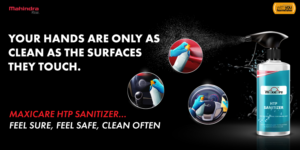 18002096006's tweet photo. How safe are the surfaces you touch?
Use 𝗠𝗮𝘅𝗶𝗰𝗮𝗿𝗲 𝗵𝗶𝗴𝗵-𝘁𝗼𝘂𝗰𝗵 𝗽𝗼𝗶𝗻𝘁 𝘀𝗮𝗻𝗶𝘁𝗶𝘇𝗲𝗿 , specially designed to sanitize frequently touched areas of your car. 
Be #SureSafe on the go.
#WithYouHamesha https://t.co/MpQUAd16RL
