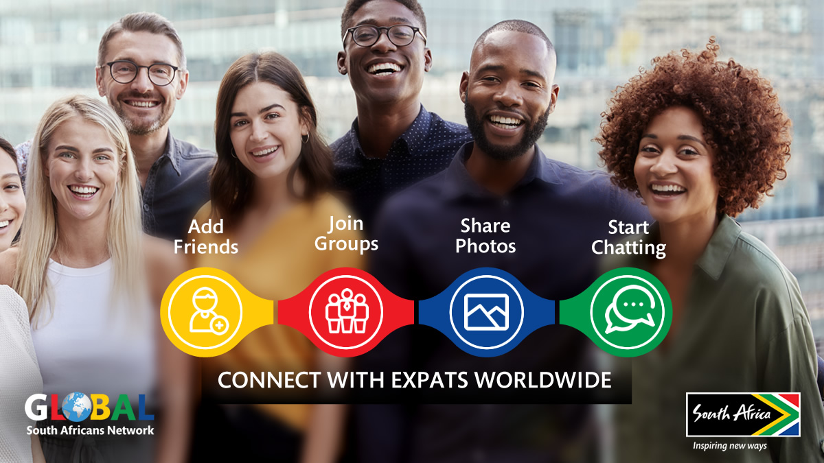 Brand_SA's tweet photo. Are you a #Mzansian living abroad? Then, the #GlobalSouthAfricans social platform is the perfect place to meet other #SAExpats in your area ππΏππ½. Create your account today: https://t.co/tf535SMcGv https://t.co/dRmtgq5O5O