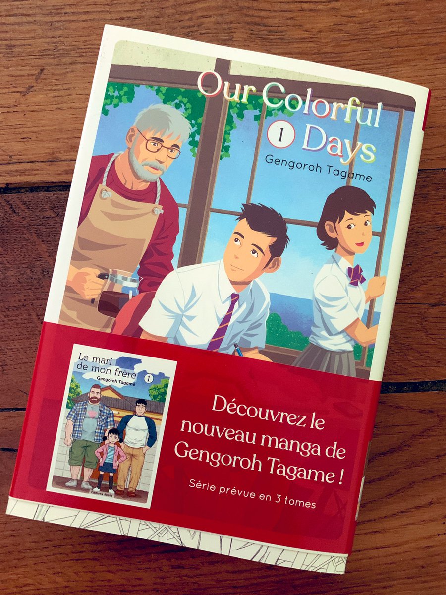 YaoiCast's tweet photo. Ça y est, le tome 1 de #OurColorfulDays, nouveau manga «tout public» de @tagagen est disponible en papier ! Il correspond aux 7 premiers chapitres, initialement publiés en numérique. Le début de cette belle histoire se fait tout en douceur, le temps de découvrir les persos. (1/2) https://t.co/UOBTwQLrZg