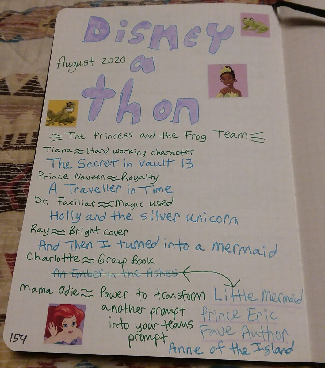 BookishHeart's tweet photo. My TBR! I'm using my power already to change a prompt. Hopefully I won't end up wishing I had saved it later ๐๐ 2 are ebooks! #disneyathon #TeamPrincessandTheFrog https://t.co/bpGbw3LykS