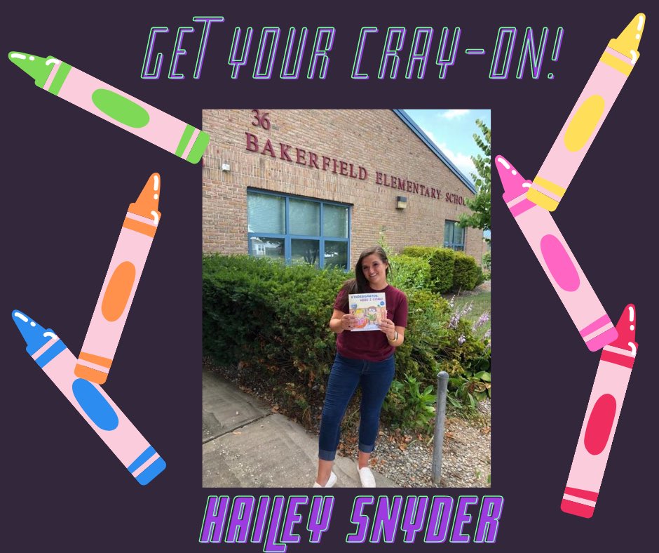 HCPSRecruiter's tweet photo. Kindergarteners at Bakerfield Elementary, she is ready to help you get your cray-on! Welcome to @HCPSchools Hailey! #hcpschoosetoshine #Kindergarten @DedeauxTara https://t.co/zZ6VMT31SC