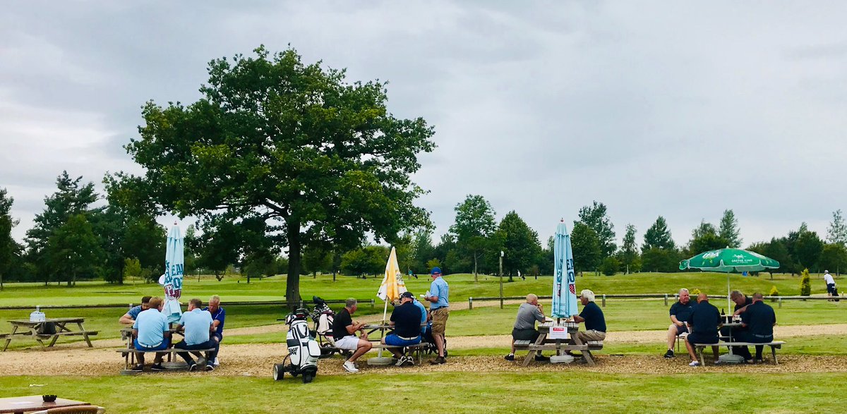 SilverstoneGolf's tweet photo. Lovely to see a charity day at our Golf Course last week, and the weather was lovely to enjoy a pint in our garden. #silverstone #golf #silverstonegolfclub https://t.co/XjVnL15THv