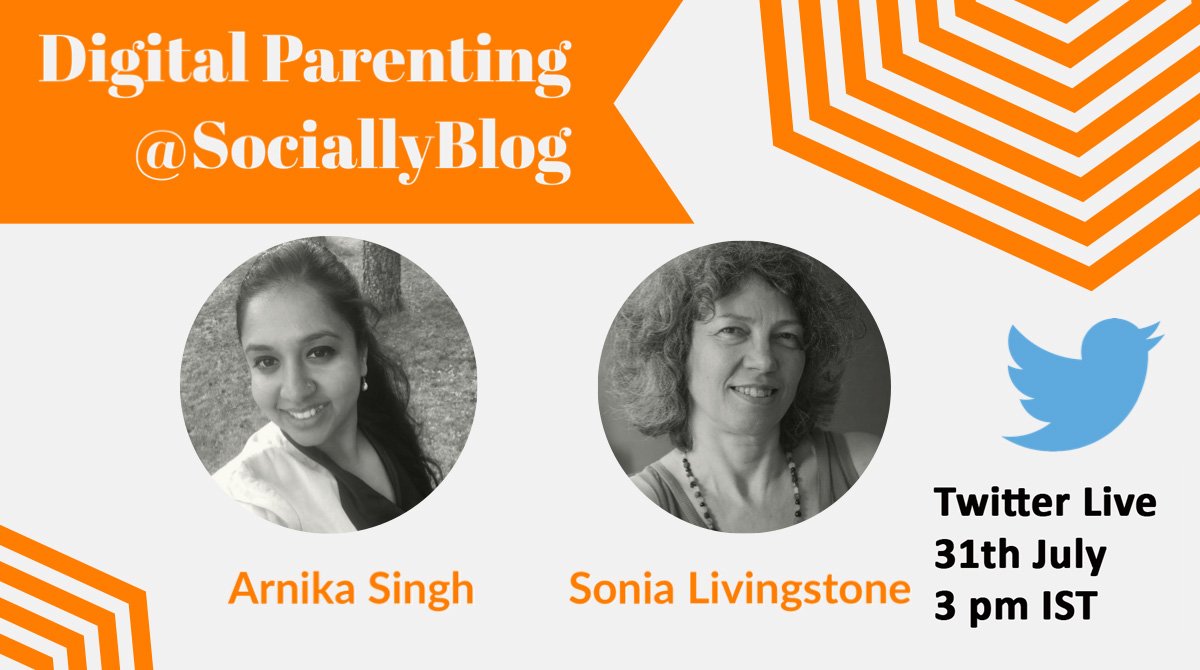SociallyBlog's tweet photo. Catch @arnikatweets in conversation with @Livingstone_S on #DigitalParenting. In our current time, children are using technology more than ever before. Come join us on 31st July at 3 pm IST and know how we can ensure that the children stay safe. https://t.co/kthoM4WONj