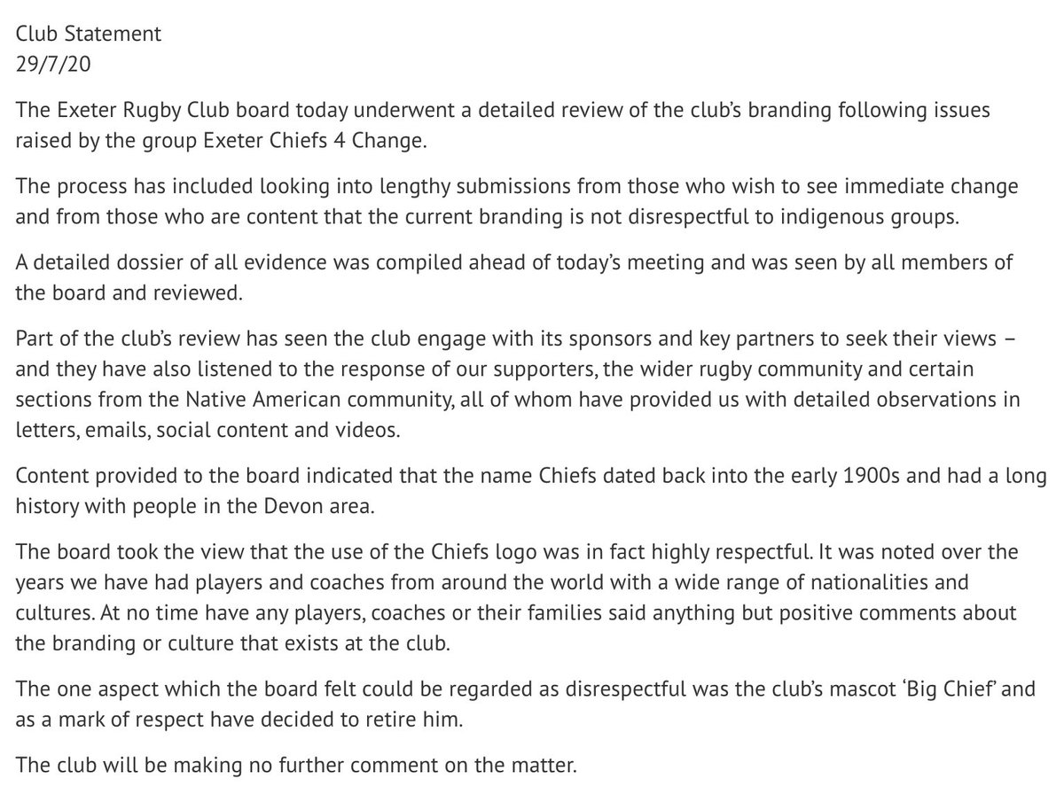 Antiracism is important in the UK as well as the US, because racism is also systemic in the UK. So the main question to my mind has to be: what can Exeter Chiefs fans and the club do to be antiracist? Let’s take a look at the club’s recent statement  https://www.exeterchiefs.co.uk/news/club-statement-6572