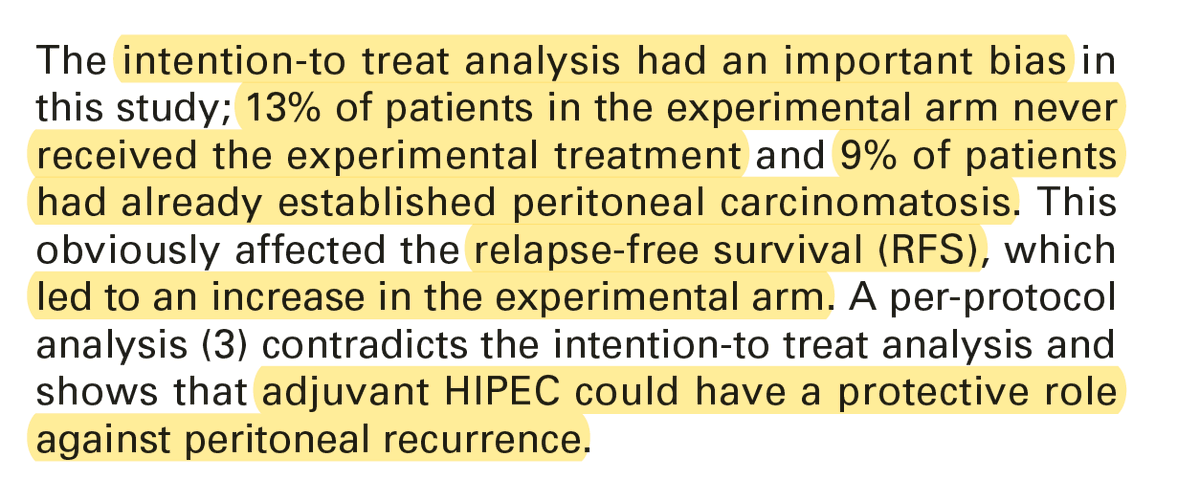 SeguraJuanJ's tweet photo. The #COLOPEC study had other problems too (see slide), so these results and interpretations should be taken catiously and further studies are recommended.
Maybe #HIPECT4 results can shed some light at the problem https://t.co/sQuJVgQnct