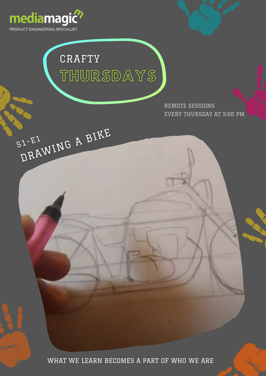 mediamagictech's tweet photo. We have a bunch of talented folks at MMT who do a lot more than just coding. Crafty Thursdays is all about these few individuals taking up the stage and teaching a bit of their talents to the rest of the people. All this at the comforts of our home and over refreshing tea-time! https://t.co/rj4VoqME9G