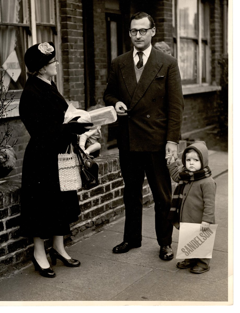 Some election campaigning from Labour candidate Neville Sandelson, showing the election results being announced - he lost to Conservative Bill Deedes in the 1955 Ashford Constituency.