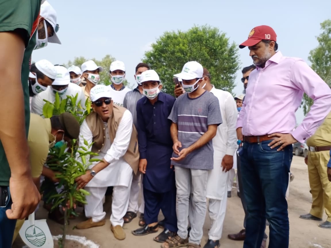 Saulathyatt's tweet photo. Advisor to PM on Climate Change addressing the Tiger Force, Nankana while visiting Hear Balloki where 500 Acres have been planted so far.
#GoGreenPak #TigerForceNankana https://t.co/HmO0k5RzQx