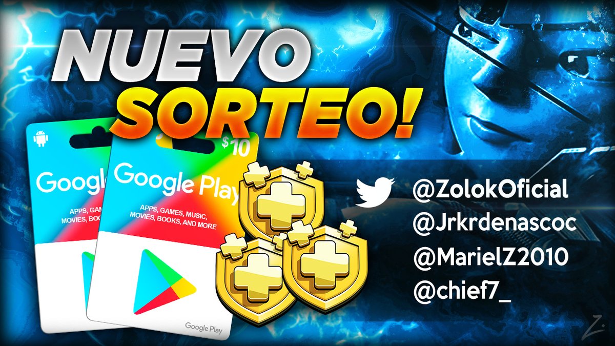 🎁NUEVO SORTEO EN EL CANAL🎁

Vamos con un par de TARJETAS REGALO de GOOGLE PLAY, para todos aquellos que no tienen PAYPAL

🍀Consigue el PASE de BATALLA y alguna OFERTA ESPECIAL🍀

🔄SEGUIR y DAR RT 
<a href="/Jrkrdenascoc/">krde 🇨🇴</a> 
<a href="/MarielZ2010/">MᥲrιᥱᥣZιm ✨🌺✨</a> 
<a href="/chief7_/">Davidito⚡</a> 
<a href="/ZolokOficial/">Código: ZOLOKO</a> 

Ganadores el 6 de AGOSTO