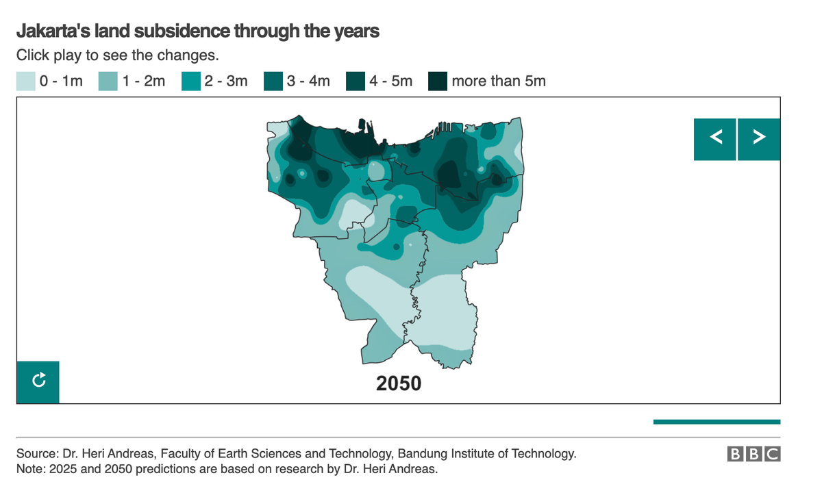 Ini kutipan lepas beberapa studi tentang potensi dampak pemanasan global >2 derajat Celsius bagi Indonesia. Di Jakarta, dampaknya diperparah dengan tanah yang turun terus, salah satunya sumur bor air tanah berlebihan.  https://www.bbc.com/news/world-asia-44636934