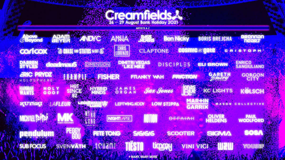 Just announced! #Creamfields2021 just got BIGGER with over 40 artists added to the bill 🔥🔥🔥 RT &amp; tag 4 mates for a chance to win 5 x Gold 4 Day Guest Camping tickets