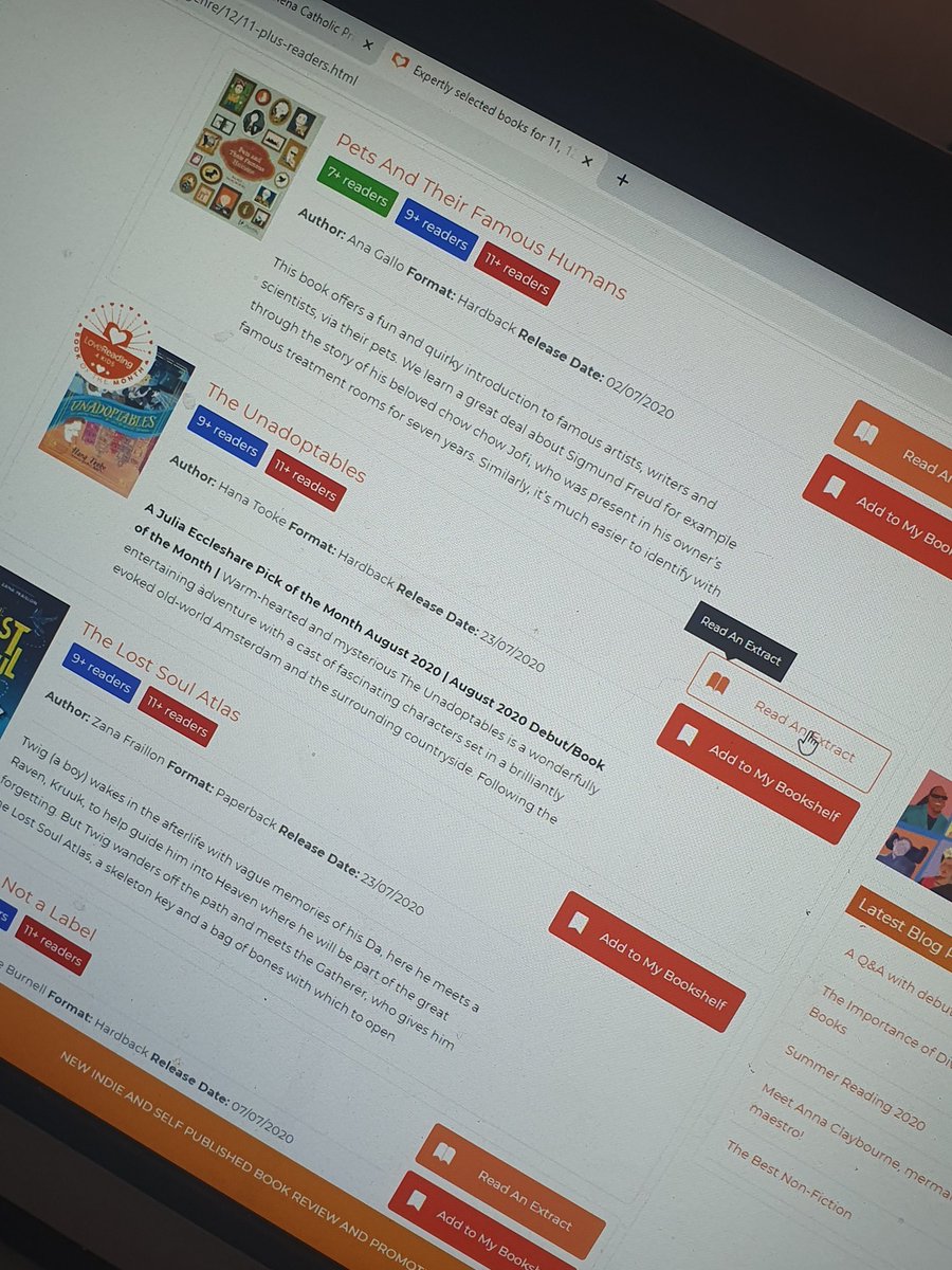 StCathsReading's tweet photo. Did you know on https://t.co/whOyYMVovk you can read the first few chapters of exciting books to see if your child would be hooked? They are sorted by age, genre, award winners etc. They also have recommended reads!! 📚 https://t.co/BPIZrTFgRW
