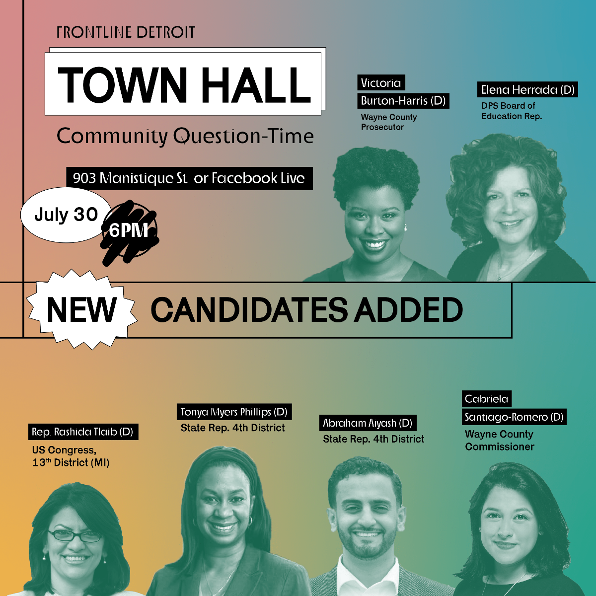 Frontline_DET's tweet photo. Frontline Detroit Community Candidate Townhall: TODAY! - https://t.co/DnqVD5Kjr4 https://t.co/pUKJu9BsN2