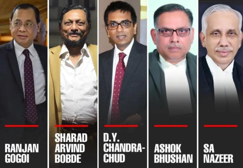 2019 : जनवरी 25 को उच्च न्यायालय ने 5 न्यायाधीशों की बेंच बनाई जिसमें CJI रंजन गोगोई, जस्टिस(s) SA बोबडे, DY चंद्रचूड़, अशोक भूषन और SA नज़ीर थे।मार्च 8, सुप्रीम कोर्ट ने 3 लोगों के पैनल को विवाद के मध्यस्थता के लिए चुना। वो थे - ...51/n