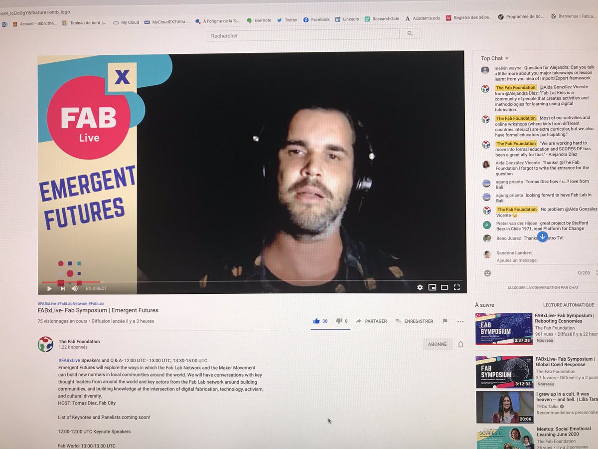san_lambert's tweet photo. 💫Currently watching and listening the FAB Symposium about #EmergentFutures and hosted by @tomasdiez
#FABxLive is online and free this year, a #FABEvent organized by @FabFndn
👉 https://t.co/4tZarrrFdN
#FabLab #FabCity #MakersGonnaMake https://t.co/Fx6nnJH6lK
