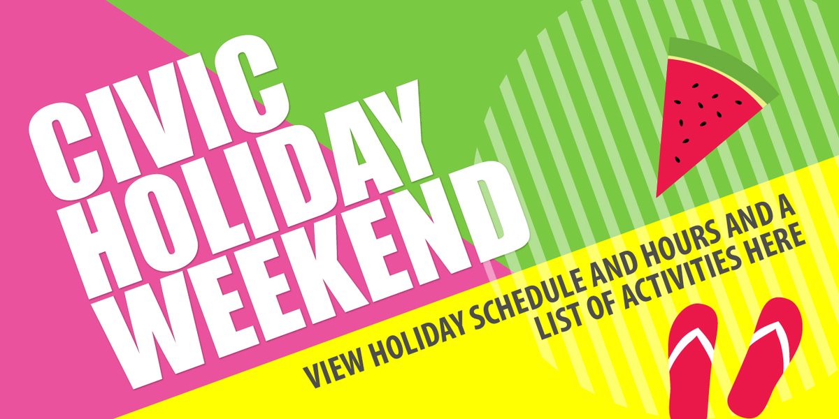 WellRecCorridor's tweet photo. See what's closed for the Civic Holiday and get a few ideas on things-to-do. Stay active &amp; stay safe. #StayWellAndSafe https://t.co/z32wdp3LEu https://t.co/ZpTsWXjmnn