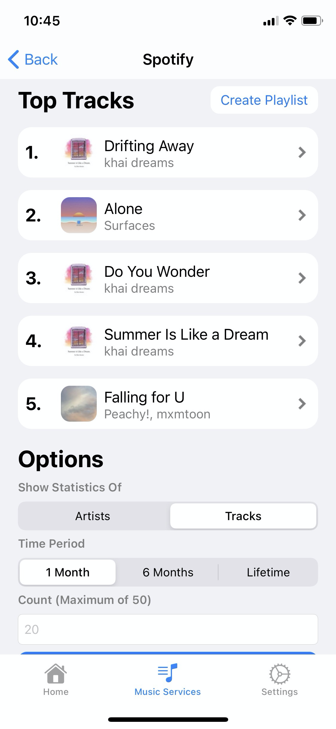 is there a way to check apple music stats