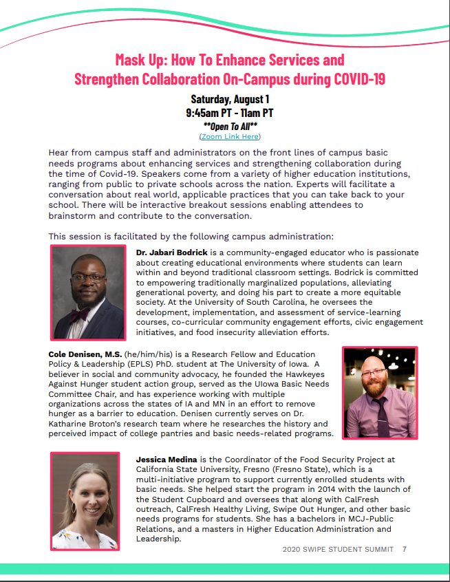 ColeDenisen's tweet photo. Happy to be joining with the awesome folks at @SwipeHunger and other Allstars across the nation for a productive conversation on how we can better support our students during the time of CV_19. https://t.co/v720wN7faC