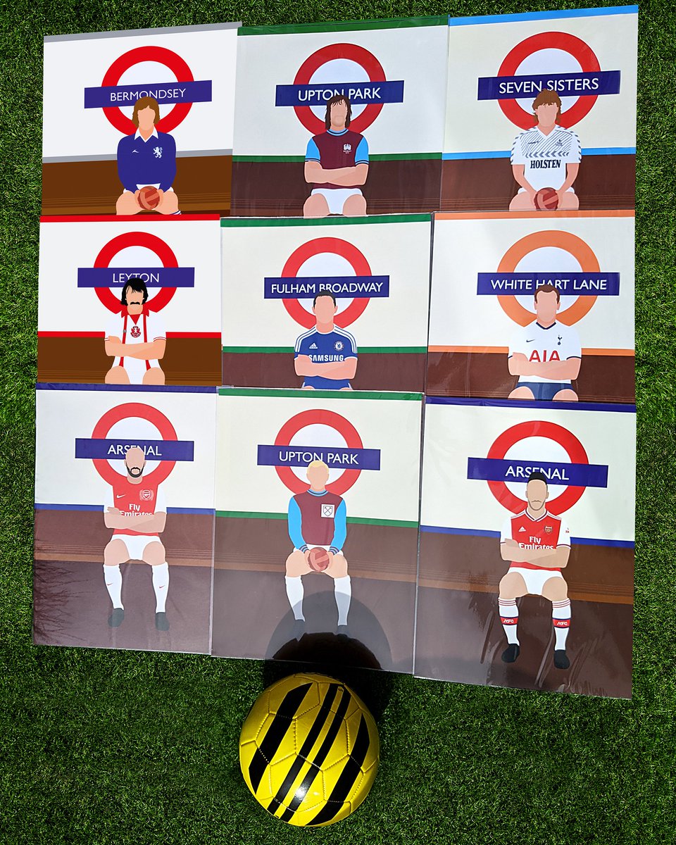 PrintsbyPablo's tweet photo. LONDON CALLING β½ FOOTBALL PRINTS β½ #Football #Art #AFC #ThierryHenry #Auba #Arsenal #CFC #ChelseaFC #FrankLampard #London #THFC #HarryKane #GlennHoddle #WhiteHartLane #WHUFC #UptonPark #COYG #COYS #COYI #BillyBonds #BobbyMoore #LOFC #Millwall #PeterKitchen #BarryKitchener https://t.co/fUJA1YVmvz