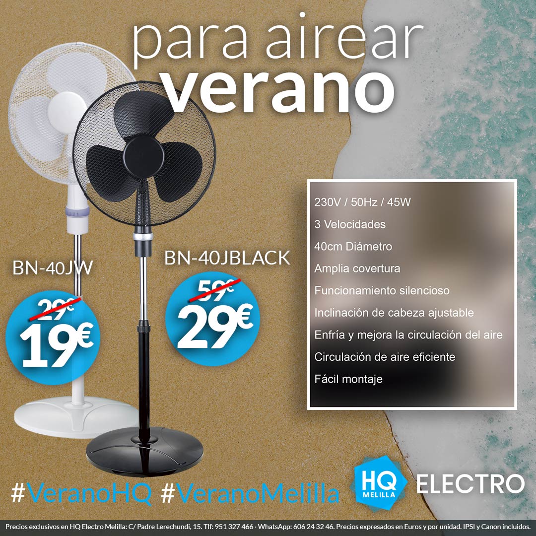 HqMelilla's tweet photo. Viene una nueva ola de calor, y desde HQ Electro le ponemos remedio 💨 https://t.co/qFEKwRo7b2