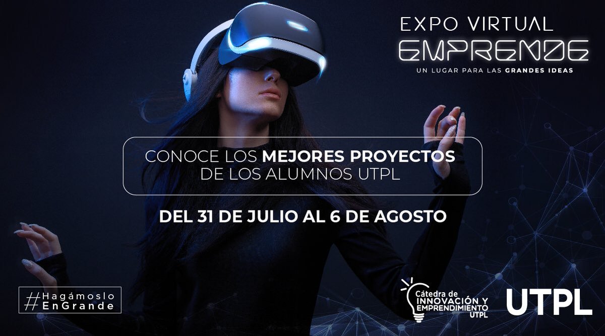 CIEUTPL's tweet photo. Sé parte de nuestra #ExpoEmprendeUTPL del 31/jul al 06/ago. 🧠💡
Ingresa en ➡️ expoemprende.utpl.eduec https://t.co/4noWdHpI1B