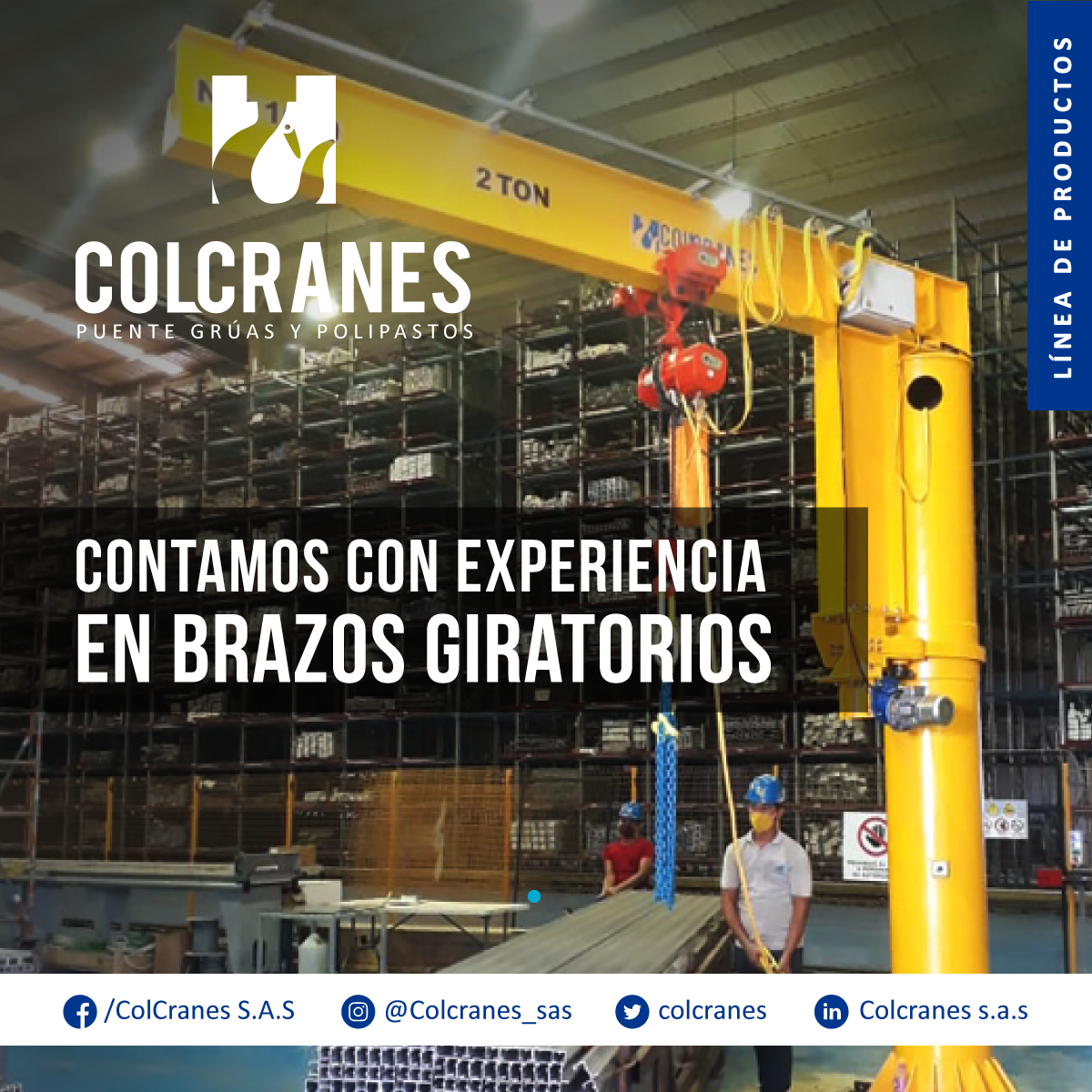 colcranes's tweet photo. Diseño, fabricación y puesta en marcha de brazos giratorios de acuerdo a su requerimiento. ¡No dude en contactarnos! Línea comercial: +57 315 629 33 96
E-mail: a.comercial@colcranes.com | ventas@colcranes.com
#Colcranes #familiacolcranes  #Componentes #Izaje #Carga #Polipastos https://t.co/YbBbbcgFY5