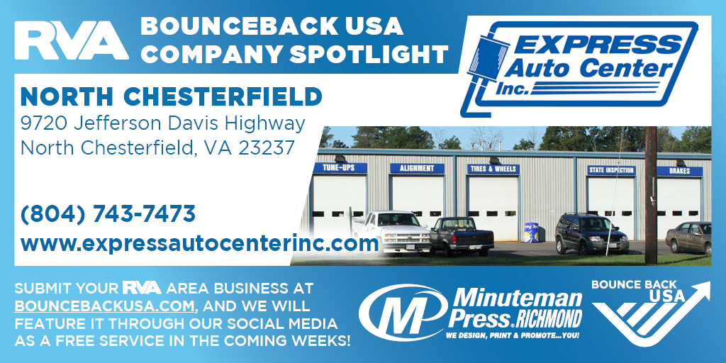 MMPofRVA's tweet photo. #BounceBackUSA Spotlight
Express Auto Center, Inc.
https://t.co/ZPJ2HyZZ6u

#Garage #Repair #RVA #ShopLocal #SupportLocal #RebuildLocal #Richmond
#MinutemanPress #Virginia #Printing https://t.co/UPOWLEeIRC