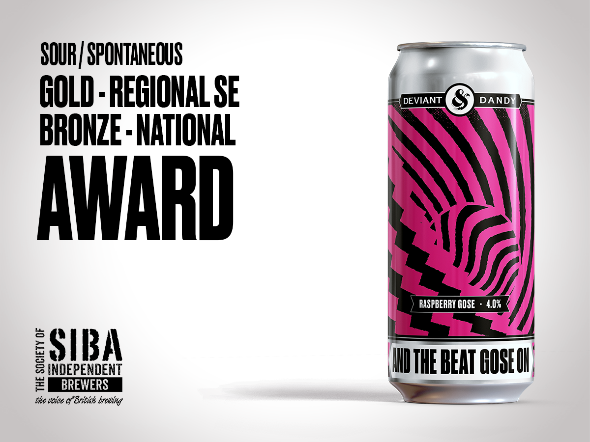DeviantandDandy's tweet photo. We're excited to announce that our And The Beat Gose On raspberry gose walked away with bronze in the national sour category at the @SIBA01 Digital Beer Awards 2020! Plus it was awarded gold 🏆 in the regional South East category! 🎉

Try it for yourself: https://t.co/1i9yQ9JAlZ https://t.co/TqhUkKOrz8