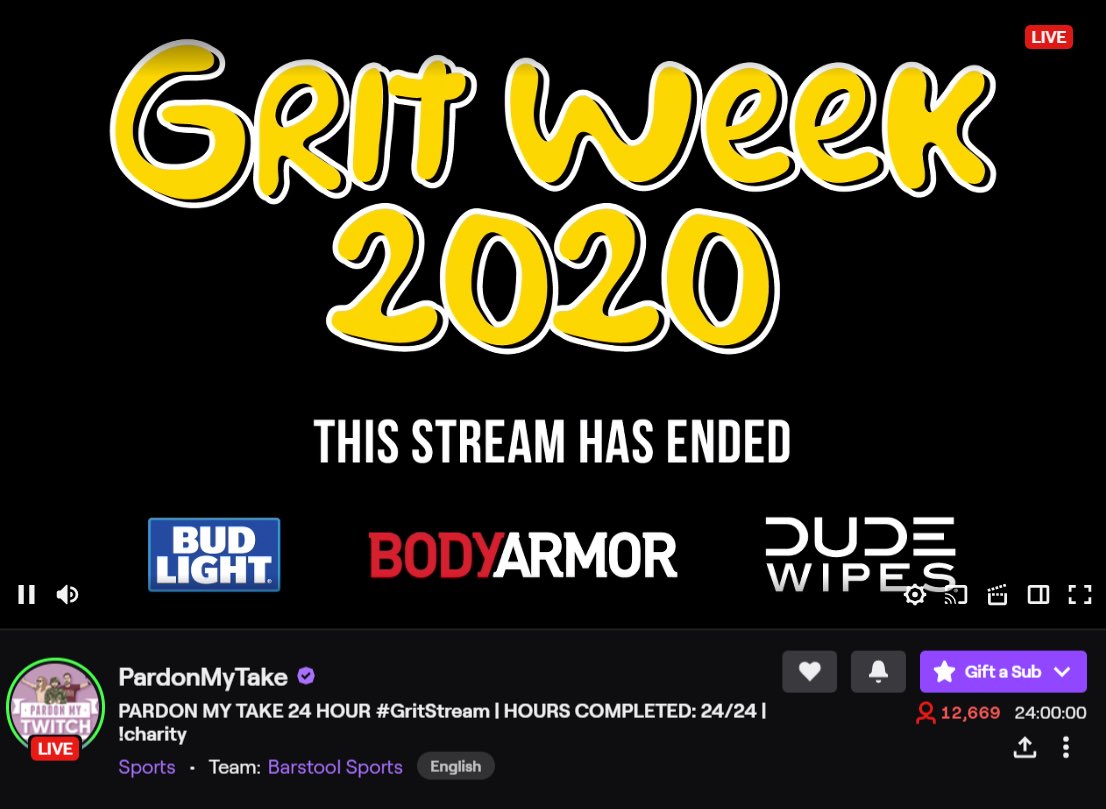 TJHitchings's tweet photo. 24HR @PardonMyTake #GritStream ✅
Shoutout to everyone who was in chat with me the whole time. This one was for Tim Allen. https://t.co/S0Xfr6LCPg