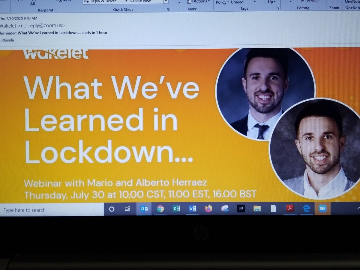 EdTechHeatherly's tweet photo. Amazing Webinar this morning by Wakelet and Mario and Alberto Herraez (go Spain!).
Connecting with other educators worldwide to positively impact our students!
#Wakelet 
#WhatWe'veLearnedinLockdown
#MarioandAlbertoHerraez https://t.co/QZZxhRqM94