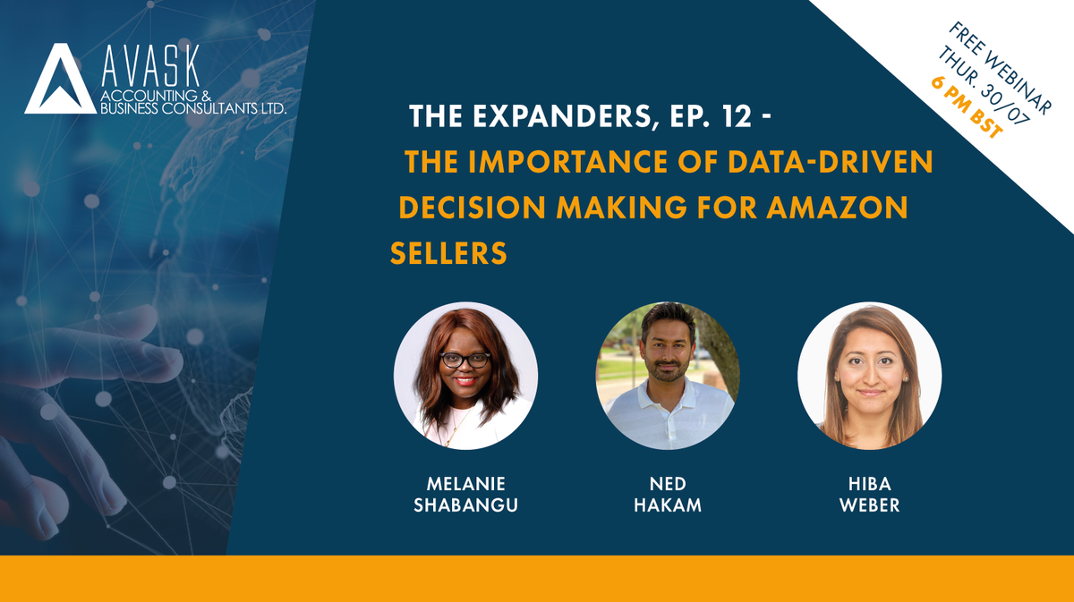 avaskgroup's tweet photo. Join #TheExpanders in less than an hour to find out how you can use and process #Amazon data to grow your #Business successfully.

We are happy to announce that Melanie Shabangu and Ned Hakam will be joined by Hiba Weber, COO at @sellermobileapp!

https://t.co/83jL4Bzegj https://t.co/1JwlgnimWM