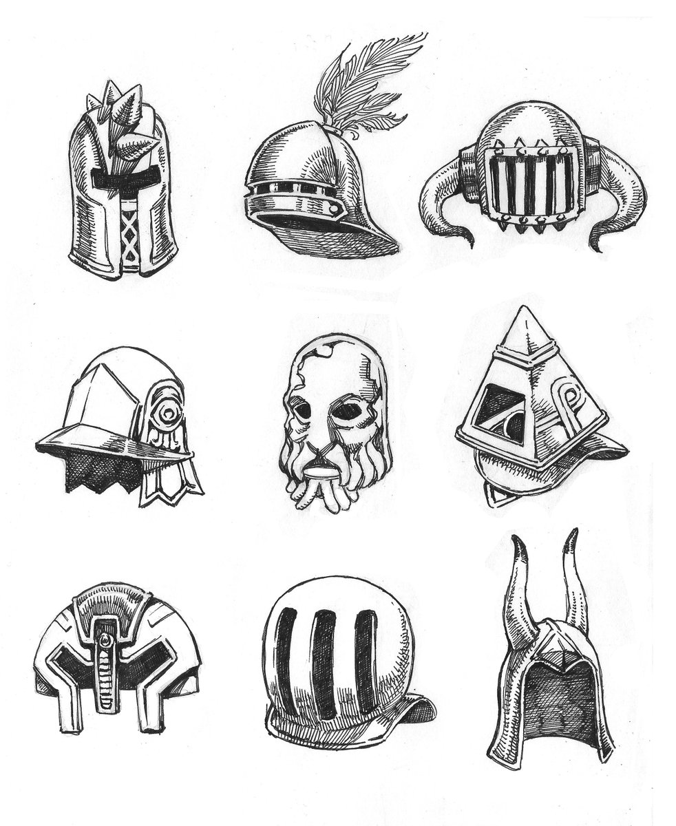 conor_draws's tweet image. I did more helmets.